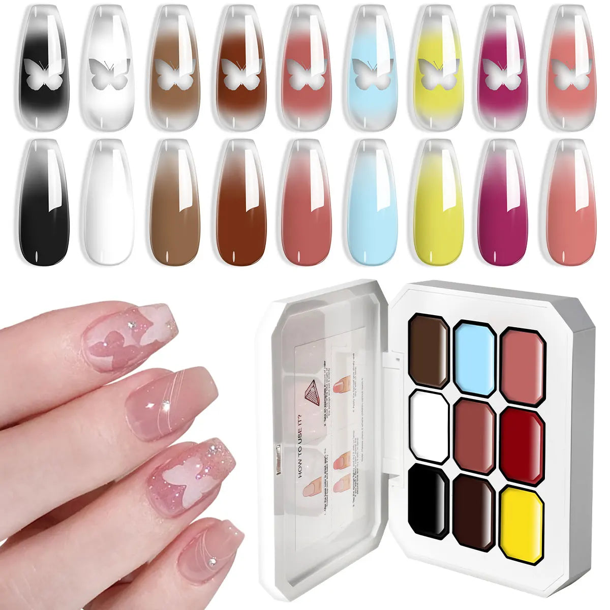 LIMEGIRL Gradient Gel Set Semipermanent – Hochglänzend – Farbverlauf – Buntes Nagelgelpolitur-Set Ablösbarer Lack für Nagelkunstdesign