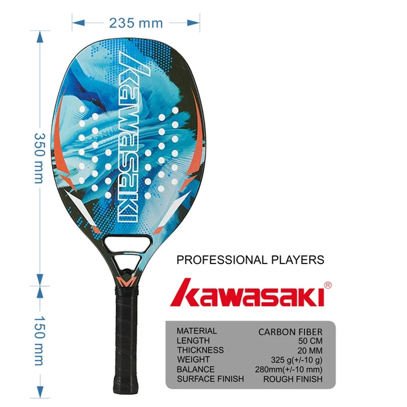 Kawasaki Beach-Tennisschläger aus Carbonfaser mit weicher Schlagfläche und schützender Schlägerhülle