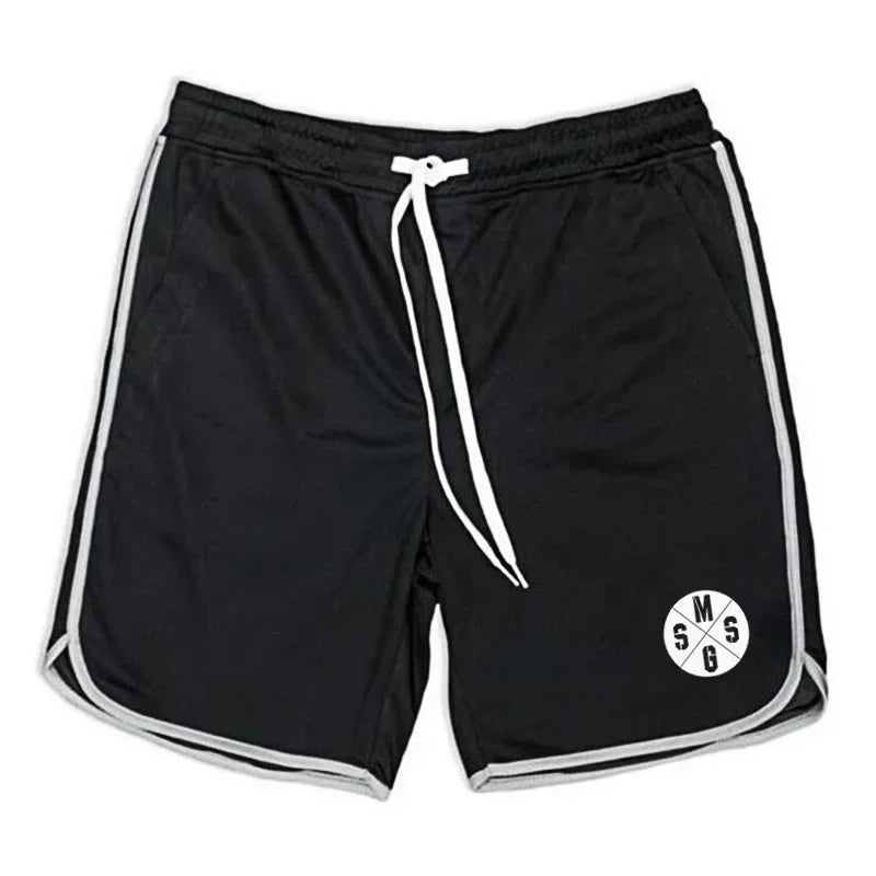 Sommer-Sport-Shorts, atmungsaktiv, Mesh, Herren, Kordelzug, elastische Hose, Lauftraining, Outdoor, Fitness, Jogging, gerade