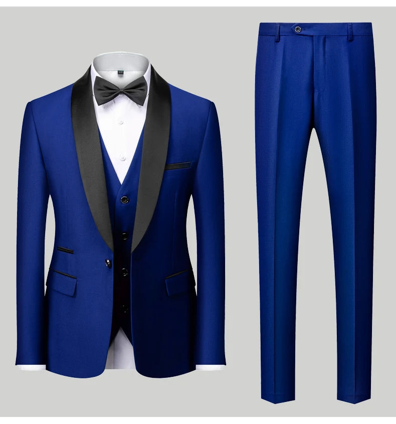 Herren Casual Business Anzug Smoking High End Marken Boutique Mode Sakko Weste Hose Bräutigam Hochzeitsanzug Party Anzug