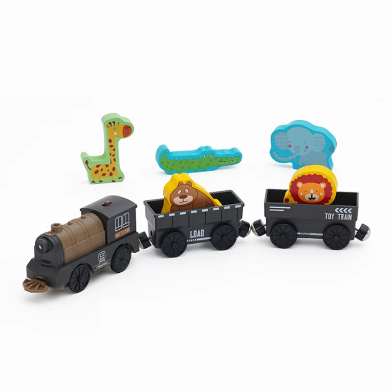 Neues elektrisches Eisenbahnset, kompatibel mit Thomas Holzeisenbahn Schienen Zugspielzeug für Kinder Weihnachtsgeburtstagsgeschenk