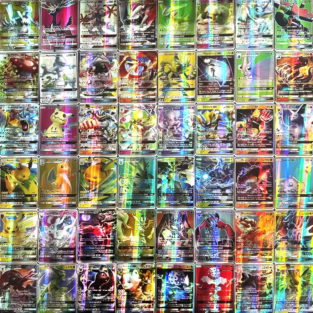 10-100 Stück Pokémon Karten Englisch Französisch Spanisch Deutsch Italienisch GX Team Vmax EX Glänzendes Spiel Battle Sammelkarten Spielzeug