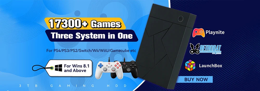 JMachen Hyper Base Lbox Retro-Spielekonsole für PS4/PS3/Switch/PS2/Wii/WiiU/PS1 Launchbox 2TB Gaming-HDD mit über 4200 PC-/3D-Spielen