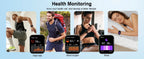 Smartwatch (Anrufe annehmen/tätigen), 1,96" Smartwatch, Fitness-Tracker, Schlafmonitor, Schrittzähler, über 100 Sportmodi, IP68 wasserdicht
