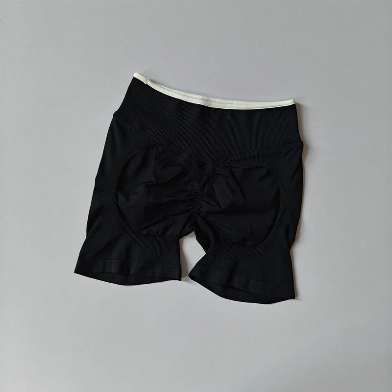 2-TEILIGER Yoga-Anzug Nahtlos mit Brustpolster Enge Sport-BHs und High-Waist-Shorts zum Draußen Tragen, Laufen, Training, Fitness, Yoga-Set