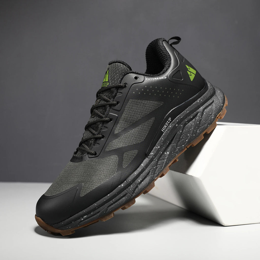 HIKEUP Outdoor Men's Sneakers Women Breathable Trail Running Shoes Hiking Shoes Trail Male Comfort Trekking Running Sneakers