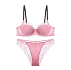 Sexy Spitzen-BH- und Höschen-Set, Minimizer, Anti-Sagging, vollflächig bedeckend, verstellbarer Bügel, große Bruststütze, dünne Seitenstütze, kein Überlaufen
