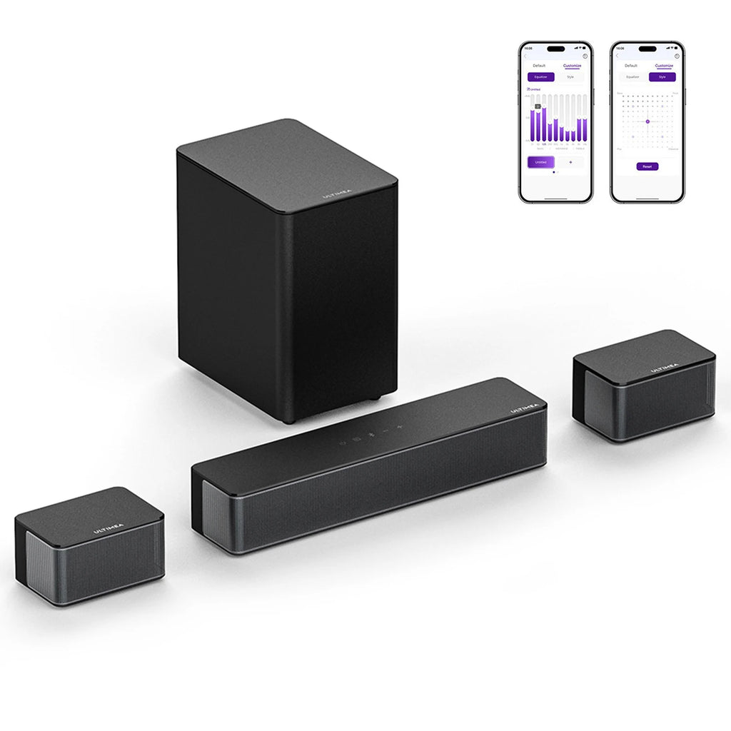ULTIMEA 5.1 Virtuelle Surround-Soundbar, 3D Surround Sound System, Soundbar für TV mit Subwoofer und Rücklautsprechern, Poseidon D50