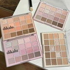 DIKALU 20-Farben Koreanische Lidschatten-Palette mit geringer Sättigung Matt Wasserfest Braun Rosa Lidschatten-Palette Langanhaltendes Tages-Make-up
