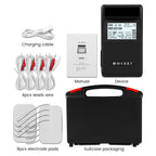 Digital TENS EMS Unit 4-Channel Tens Electrostimulator Rechargeable Muscle Stimulator with 20 Intensity Levels for  Pain Relief