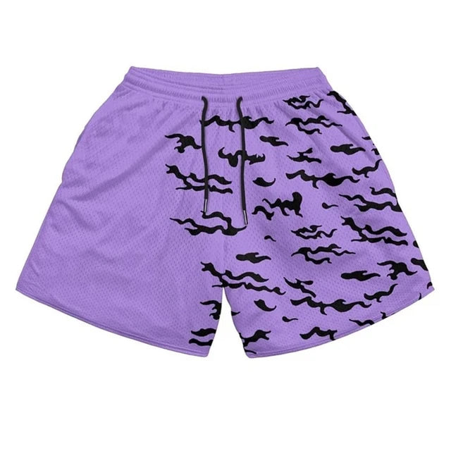 Anime Herren-Sporthosen 3D Bedruckte Shorts Schnell Trocknende Mesh Casual Boardshorts für den Sommer zum Joggen Fitness Basketball