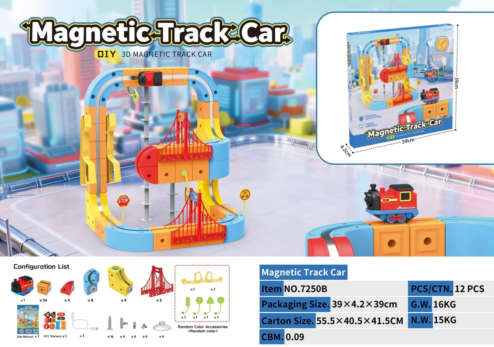 Elektrisches Magnetschwebebahn-Set für Kinder – Anti-Schwerkraft DIY Montage Magnetische Montageschiene Lernspielzeug für Jungen