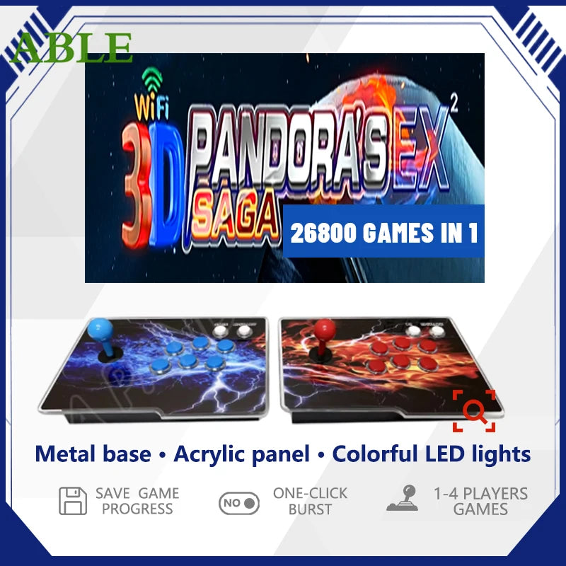 Pandora Saga DX2 26800 Spiele in 1 Split Box Konsole Arcade 2-Spieler Plug-Play Klassisches Retro 3D Spiel Familie 720P HD Hauptbild