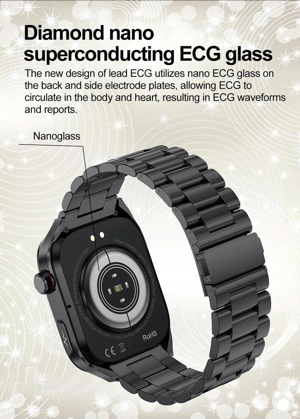 2026 Neue Pflegegrad-Harnsäure-Blutfettwerte Smartwatch Herren EKG+PPG Blutdruck Herzfrequenz Bluetooth Anruf Gesundheits-Smartwatch