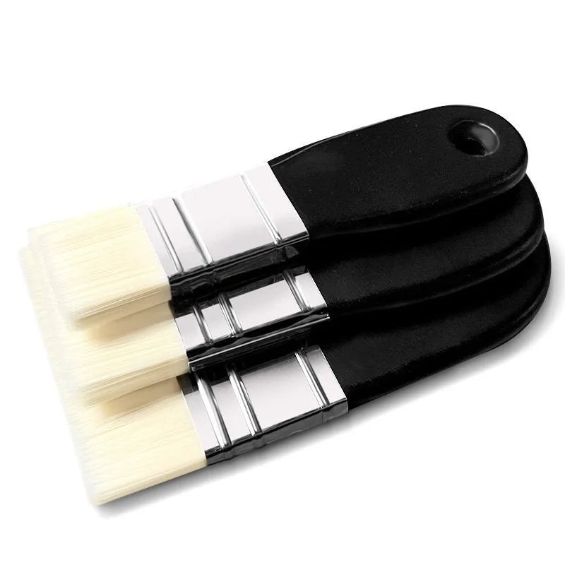 3 Pcs Oil Painting Nylon Pen Set Gouache Acrylic Small/Medium/Large Sizes Flat Head Brush Wood Handle Painting Tools for Fine Hauptbild