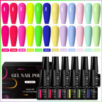 MEET ACROSS 12tlg/Set 7ml Macaron Gel Nagellack mit Box Semi-permanenter UV-Gel Soak Off Nail Art Kit Nagellack für Maniküre