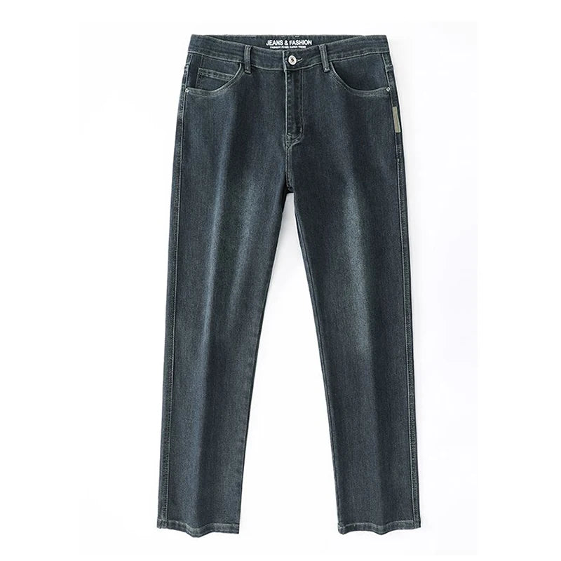 Herren Baggy Jeans Frühling und Herbst Lässige Gerade Stretch Vielseitige Weite Business Denim Hose Bequeme Loose Hose