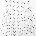 Talenza Weißes gepunktetes langes Kleid Sommer Sexy High-Waist Vintage Print Ärmelloses Kleid Lässige Party Urlaub Neues Damenkleid