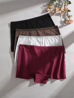 FINETOO 3er-Pack Damen Baumwoll-Boyshorts Atmungsaktive Low-Waist Unifarben Unterwäsche Damen Legere Sport Boxershorts Unterhosen