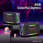 zealot-S95 Tragbarer Bluetooth-Lautsprecher Wasserdicht 120W Hohe Leistung RGB Buntes Licht Kabelloser Subwoofer 360 Stereo Surround TWS