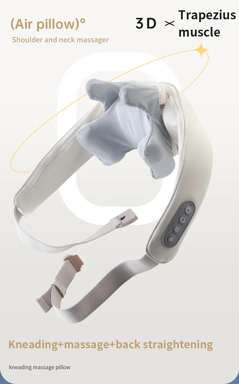 Foreverlily 26W Bürstenloser Motor Nacken- und Schultermassagegerät Kabelloses Nacken- und Rückenmassage-Schal Nackenmassager