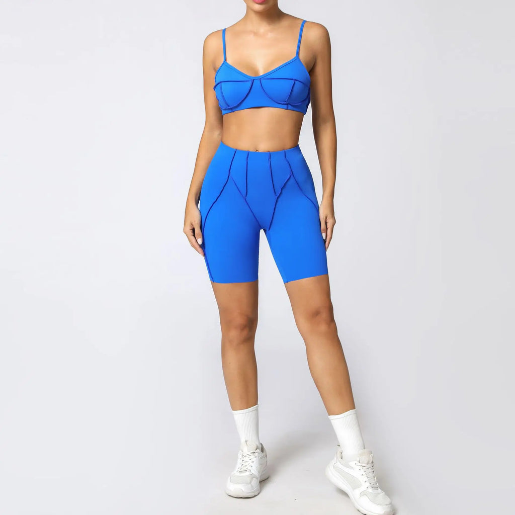 Nahtlose Yoga-Sets Sport-Fitness Hochbund-Hüfthebe-Formhose Rückenfreier BH-Anzug Workout-Gym-Leggings-Sets für Damen