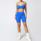 Nahtlose Yoga-Sets Sport-Fitness Hochbund-Hüfthebe-Formhose Rückenfreier BH-Anzug Workout-Gym-Leggings-Sets für Damen