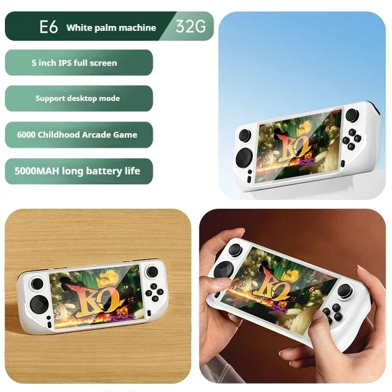 E6 Handheld-Spielemaschine konkurriert mit der neuen großen 3D-Handheld-Spielekonsole mit 5-Zoll-Großbildschirm, tragbare Spielekonsole