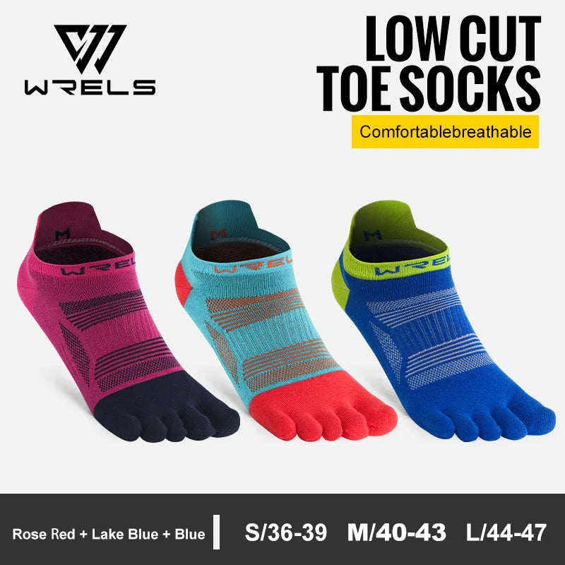 WRELS Zehensocken Laufsocken für Herren Damen Atmungsaktive Fünf-Finger-Socken Hochleistungs-Sport-Fünf-Zehen-Socken