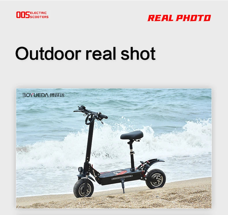 BOYUEDA Q7PRO Elektroroller 3200W Doppelmotor 52V19AH Faltbar 10 Zoll Reifen 70KM/H Höchstgeschwindigkeit 70KM Reichweite mit Sitz