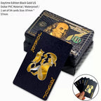 Brandneues 54-teiliges schwarz-goldenes Plastik-Spielkarten-Foliensatz Poker Magic Tool Party Tabletop Spiel