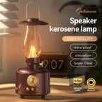 Retro Lampen-Stil Kabelloser Bluetooth-Lautsprecher mit Tragbarem FM-Radio und USB-Anschluss Bluetooth 5.3 Geeignet für Camping, Heimdekoration