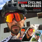 X-TIGER Radsportbrille Polarisierte Brille Fahrradbrille Sport Herren Photochrome Sonnenbrille MTB Rennrad Brille 3/5 Gläser