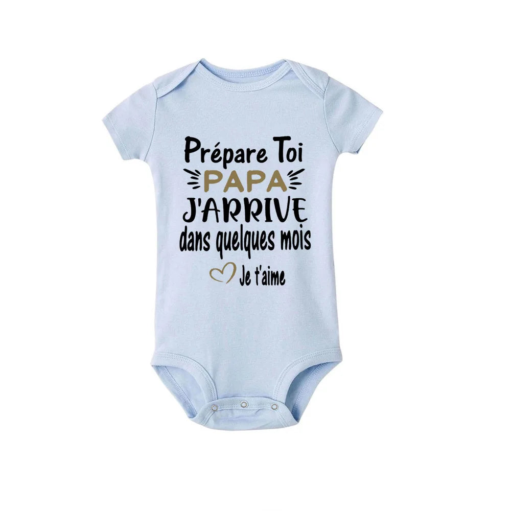 Mach dich bereit, Papa, ich komme in ein paar Monaten – Ankündigung, schwanger, Baby-Bodysuit, Junge, Mädchen, Kleinkind-Strampler, Babyparty-Geschenk