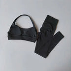 Nahtloses Yoga-Set für Damen, Beauty-Rücken-Sport-BH, Unterwäsche, Pfirsich-Po-Fitness, hohe Taille, Leggings, Gymnastik-Yoga-Set, Pilates-Set
