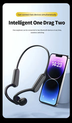 Lenovo Neue Real Knochenleitungs-Sportkopfhörer Kabelloser Ohrhörer Bluetooth-kompatibles Headset Freisprechfunktion mit Mikrofon zum Laufen