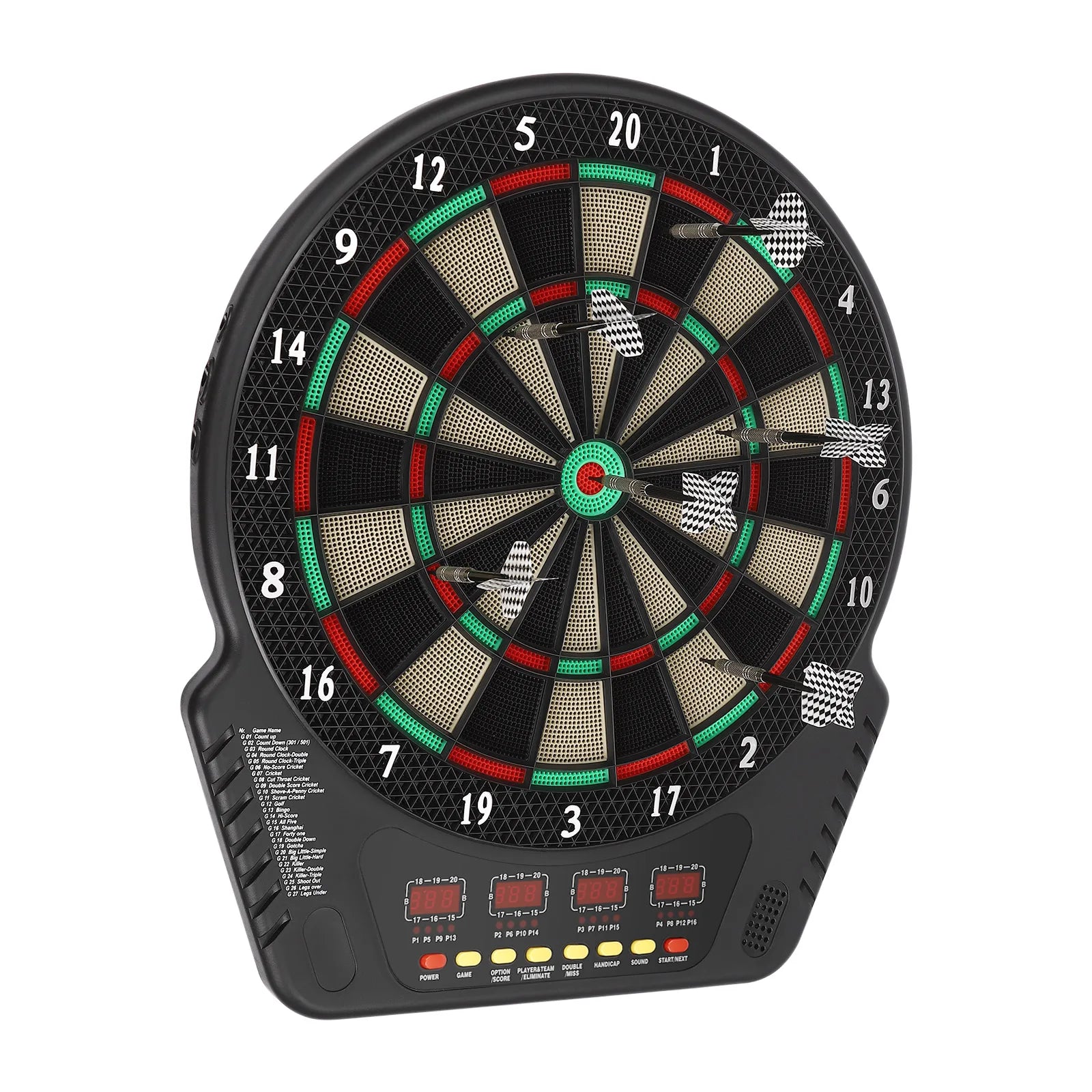 Elektronische Dartscheibe mit 6 Darts Dartboard Innovativer Dartautomat mit 27 Spielmodi & 243 Varianten unterstützt bis zu 16 Spieler