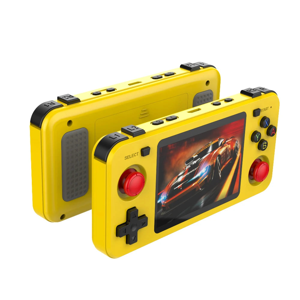 BOYHOM Grünes R36H Retro-Videospielkonsole 3,5 Zoll IPS-Bildschirm RK3326 3000 mAh Offenes Linux-System Tragbarer Player 64GB 128GB