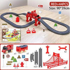 44 Teile/Set Elektrische Eisenbahn Schienensets Zusammenbau Schienenwagen Spielzeug Junge Pädagogisches Simulationsmodell Weihnachts-Geburtstagsgeschenk