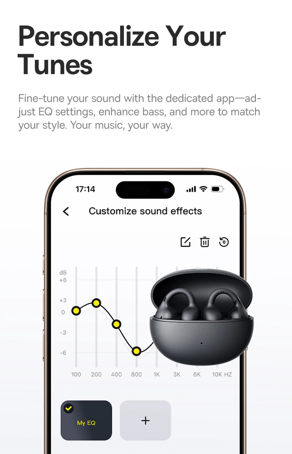 Baseus BC1 Ear-Clip-Ohrhörer Open-Ear Drahtlose Kopfhörer Bluetooth 6.0 Clip-On Sport-Kopfhörer 4 Mikrofone Super Bass IP55 Ohrstöpsel