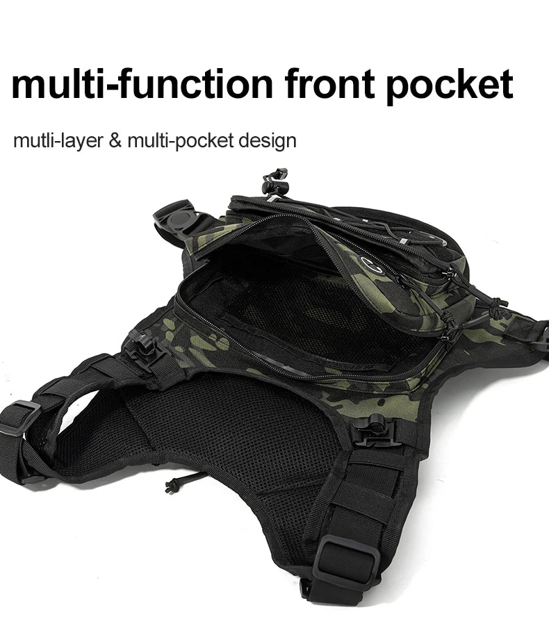 Lauf-Brusttasche Trinkweste zum Radfahren Wandern Fahrradrennen Marathon Tasche Herren Damen Sport Taktische Bauchtasche Camping Rucksack