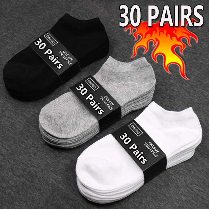 10/20/30 Paar Herren Socken Ankle Socks Weiß Schwarz Atmungsaktiv Bequem Schweißabsorbierend Boot Socken Unisex Freizeit Uni Kurze Socken Hauptbild
