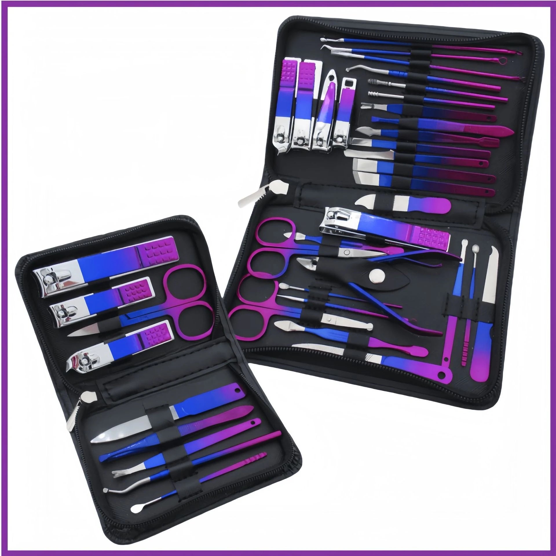 6-18-teiliges Set Professionelles Maniküre- & Pediküre-Kit aus Edelstahl Präzise Nagelpflege mit Reiseetui mit Nagelknipser Schere
