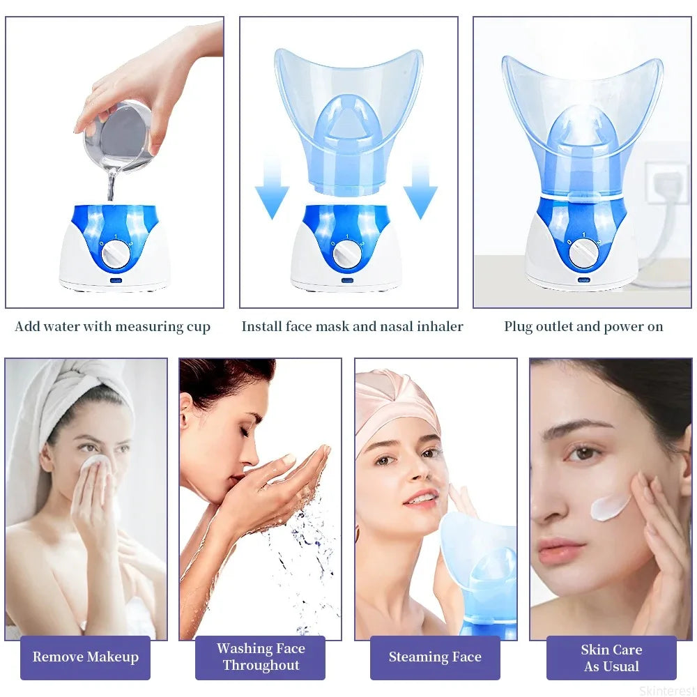 Gesichtsdampfer Gesichtsdampfgerät Hautbefeuchter Porenreiniger Gesichtsdampfgerät Heißdampfer Home SPA Maschine Hautpflege Luftbefeuchter