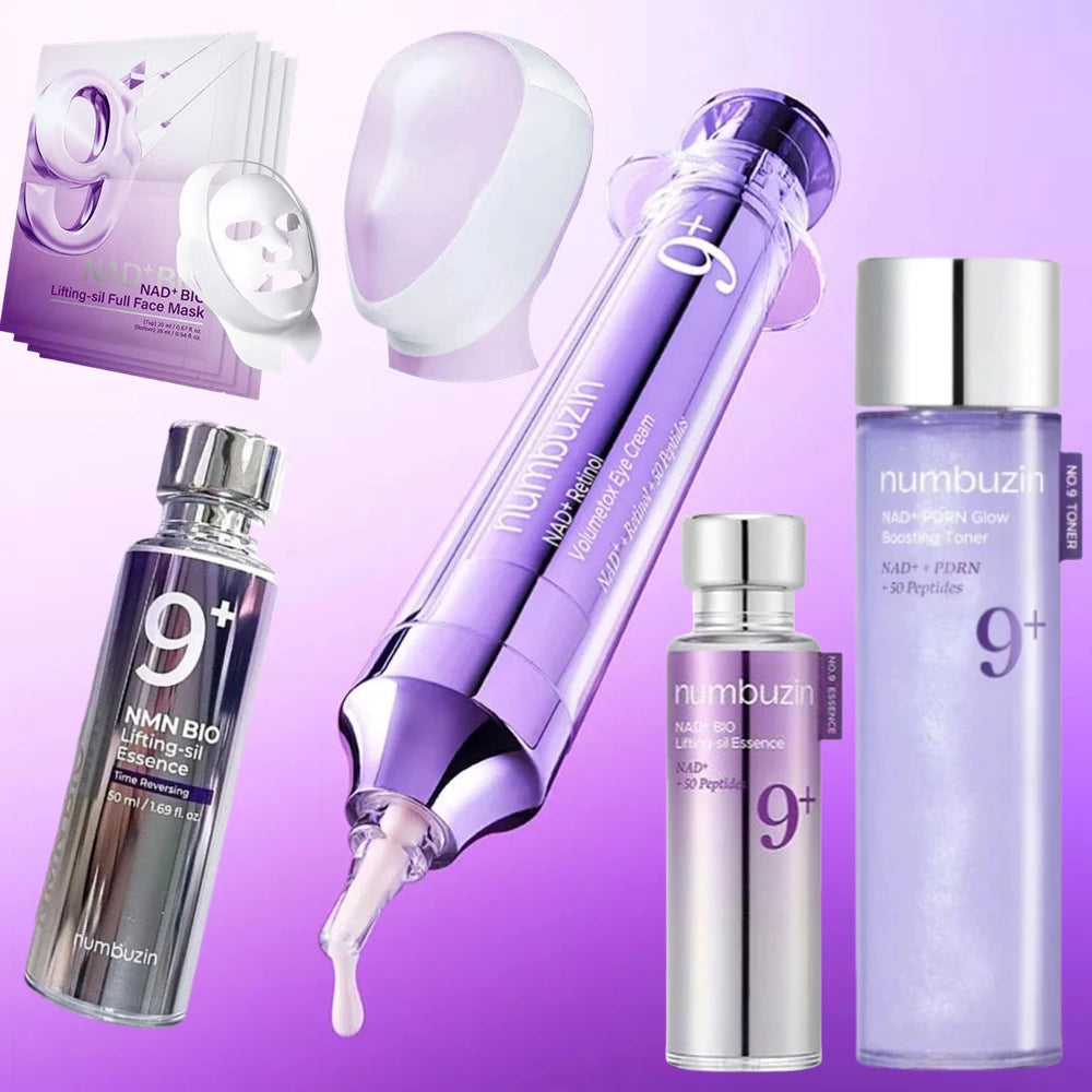 orea Numbuzin NO.9 NAD+ BIO Set - Lifting-Sil Mask NMN Essence Retinol Augencreme, Zeitumkehrende Straffung, Festigung, Aufhellung der Hautpflege