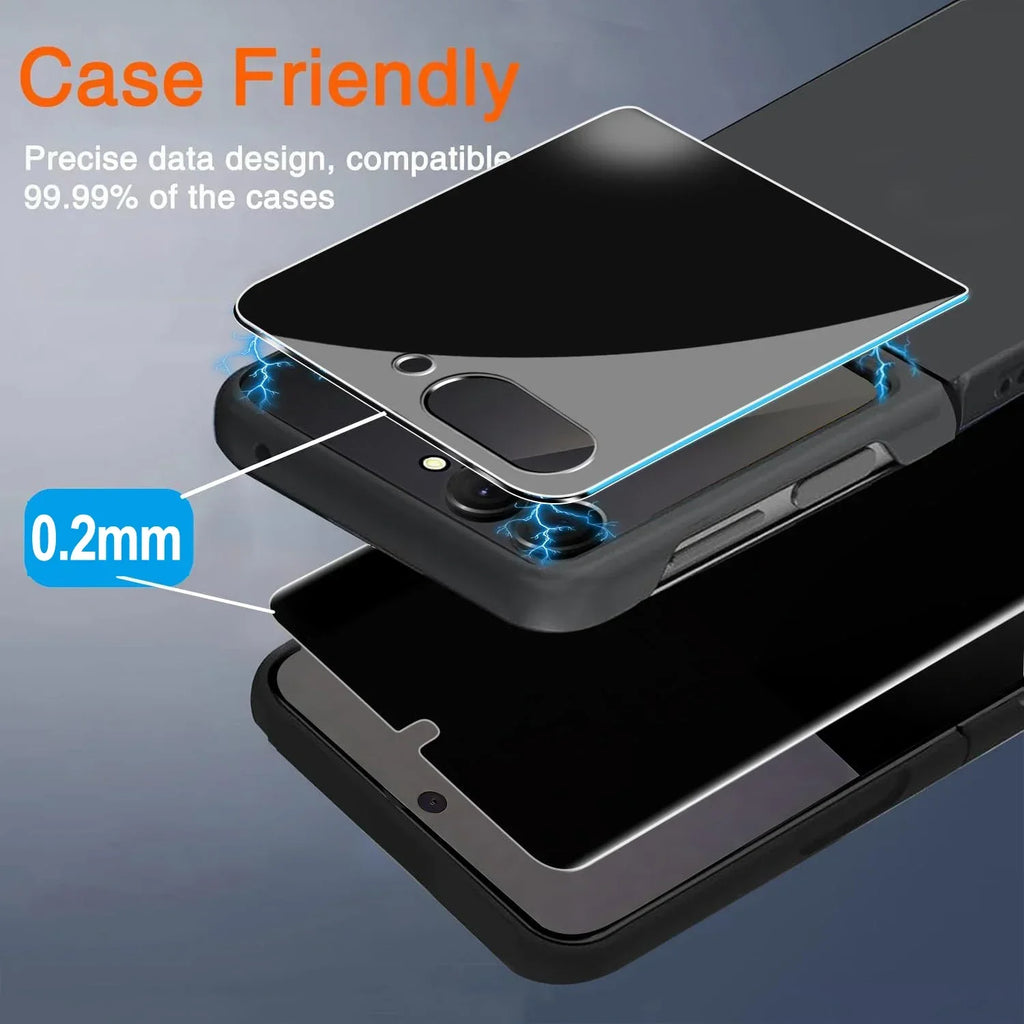 4in1 Blickschutzfolie Innen & Außen Hydrogel Anti-Spionage-Folien für Samsung Galaxy Z Flip 7 Flip7 Anti-Schnüffel-Schutz