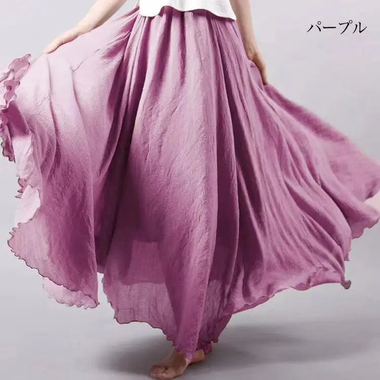 Neue 2020 Damen Leinen Baumwolle Lange Röcke Elastische Taille Plissierte Maxi Röcke Strand Boho Vintage Sommer Röcke Faldas Saia