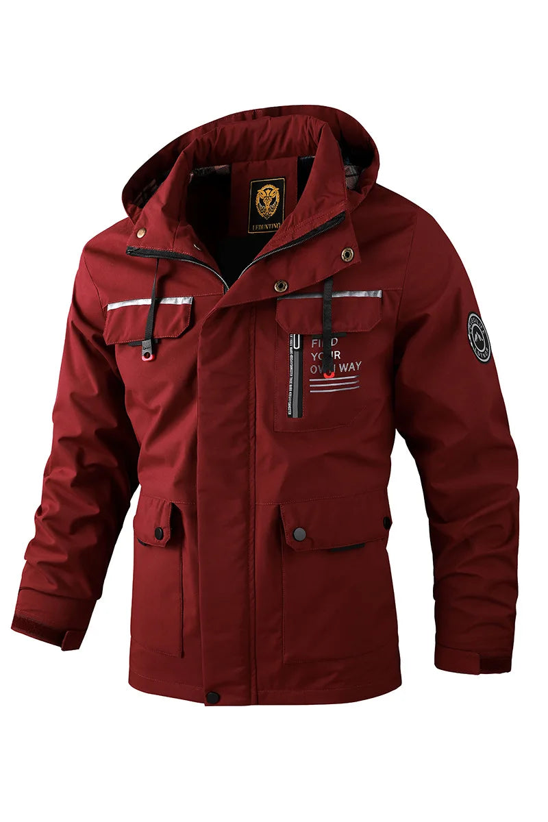 Mode Herren Freizeit Windbreaker Jacken Kapuzenjacke Herren Wasserdicht Outdoor Softshell Wintermantel Kleidung Warmer Fleece Dick