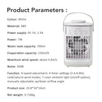 Portable Air Conditioner with Colorful Atmosphere Light Water Cooling Fan USB Table Fan 700ml Water Tank Desktop Fan Humidifier