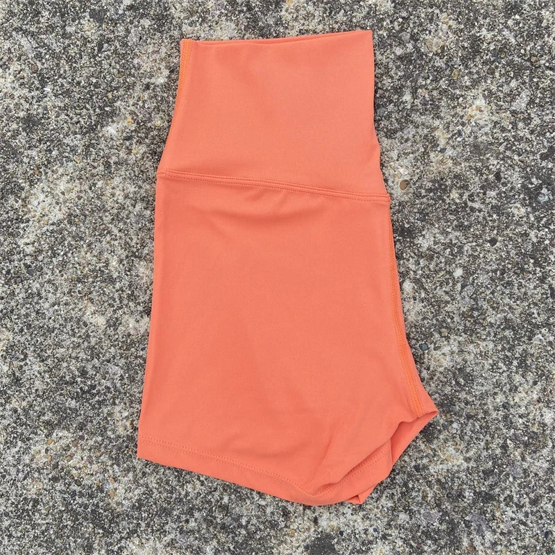 Sexy einfarbige Damen-Fitness-Sportshorts, hohe Taille, athletische Yoga-Shorts, Bein-Radfahren, umfassendes Training, Jogging, Squat-Proof